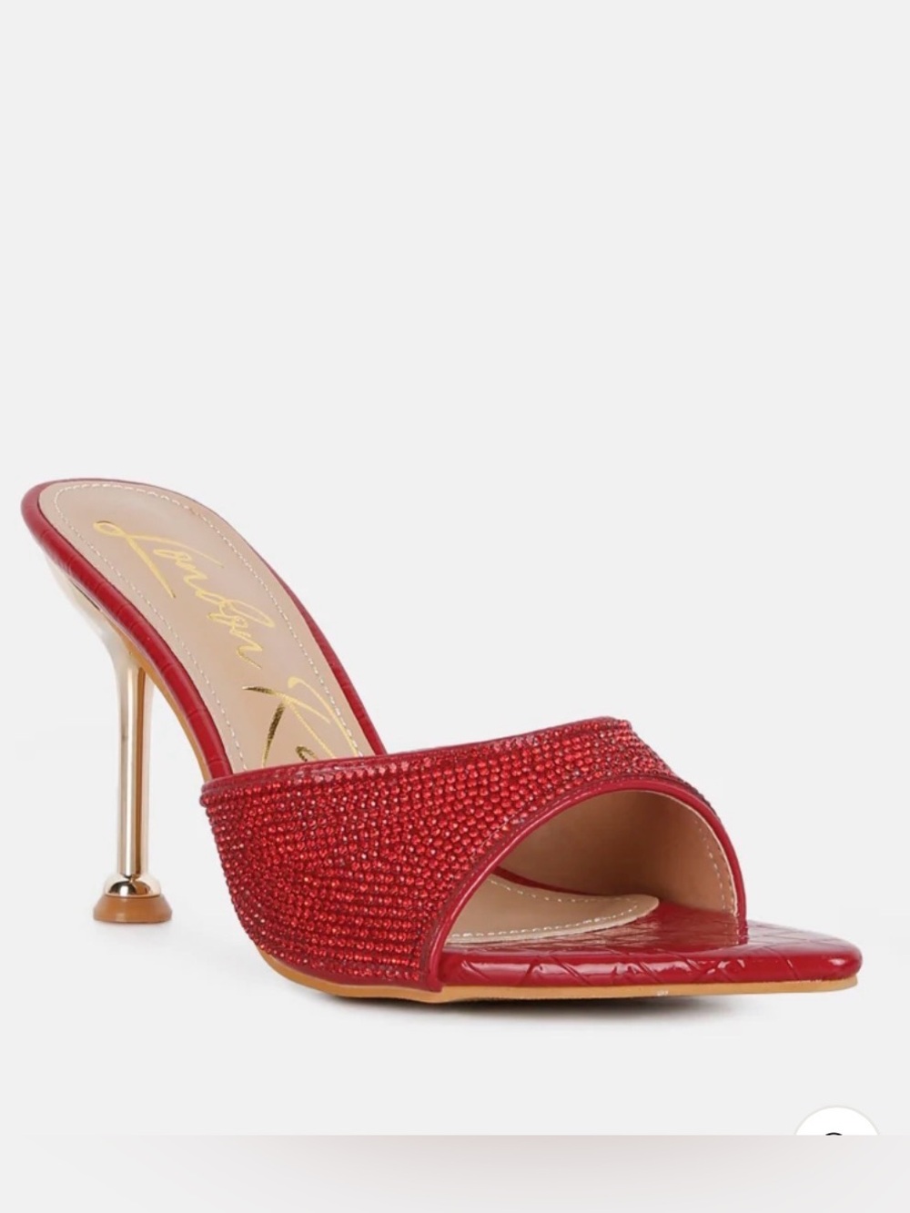 London Rag Sundai Rhinestone Embellished Stiletto Sandals